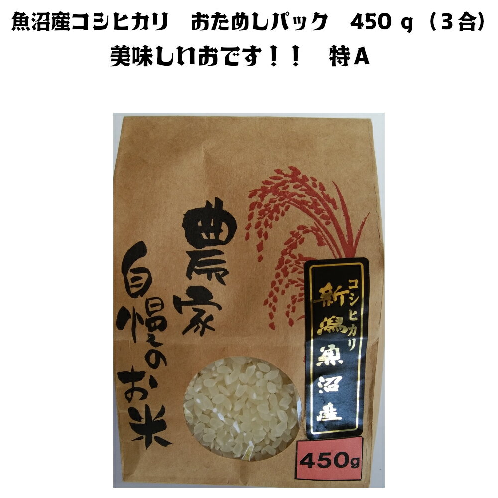 魚沼産 令和5 年産 魚沼産コシヒカリ 450g (3合） 