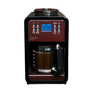 エスケイジャパン 自動式コーヒーメーカー SJM-GT06ACM | 一人用 コーヒーメーカー ミル ミル付き 全自動 ステンレスフィルター コーヒーメーカー 小型 コンパクト 業務用 ドリップ 保温