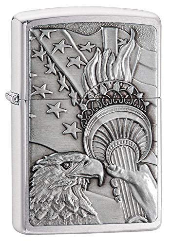 ZIPPO(ジッポー) Eagle Lighters (イーグル ライター) 日本未発売 Brushed Chrome Eagle Flag [並行輸..