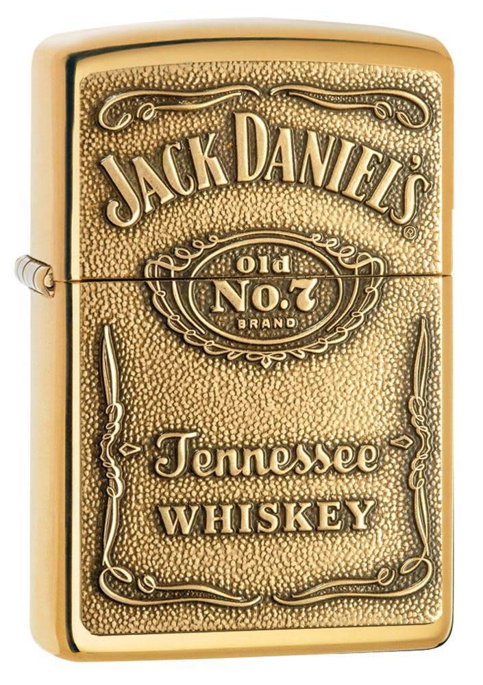 ジャックダニエルズジッポ ZIPPO(ジッポー) Jack Daniels Lighters (ジャック ダニエル ライター) 日本未発売 High Polish Brass Emblem [並行輸入品]