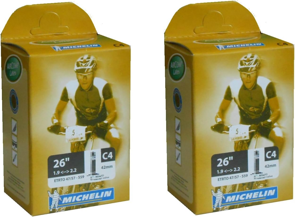 2本セット ミシュラン Michelin ラテックスチューブ 26''x1.90-2.20(ETRTO 47/57-559) MTB C4 AIRCOMP (仏式バルブ)のサムネイル