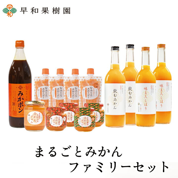 まるごとみかんファミリーセット みかんジュース 100％ ゼリー ポン酢 スムージー 10,000円（税込）