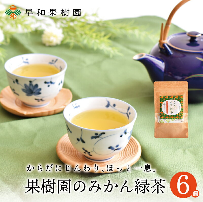 緑茶 ティーバッグ 果樹園のみかん緑茶 7包入×6個セット 国産 健康 みかんの皮 有田みかん 有田みかんの皮 無添加 フルーツティー 無着色 メール便 送料無料 早和果樹園