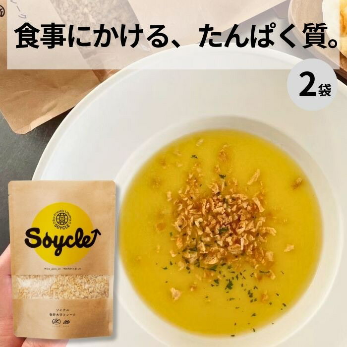 プロテイン ソイプロテイン 【Soycle ソイクル 発芽大豆フレーク 100g ×2袋】無添加 人工甘味料不使用 置き換えダイエット 置き換え ファスティング タンパク質 たんぱく質 低脂質 美味しい アミノ酸スコア100 高タンパク 女性 植物由来 朝食