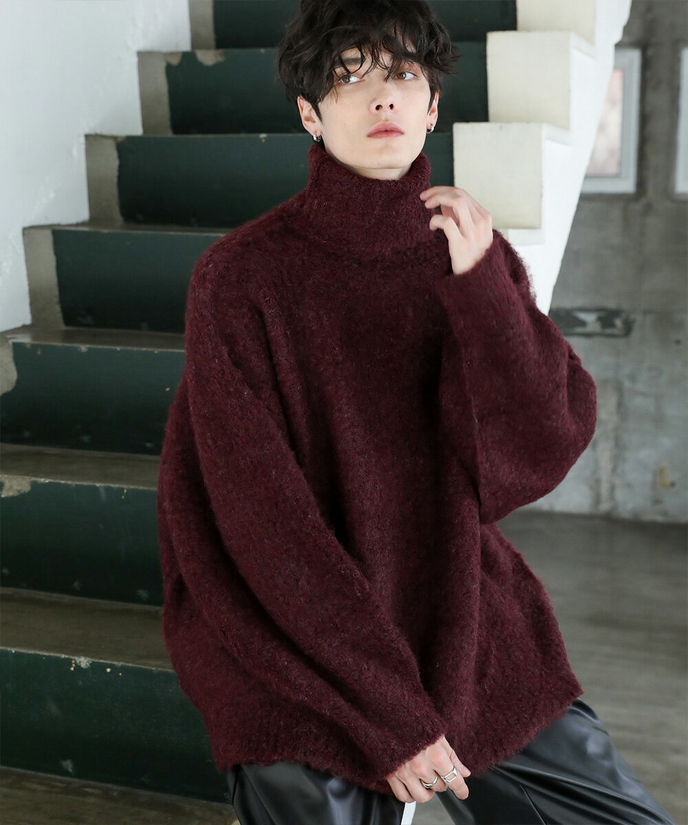 ニット セーター 「 ユニセックス 」ロゴシャギーニット レディース メンズ MURUA（ムルーア）の「ラウンドロゴシャギーニット（ニット
