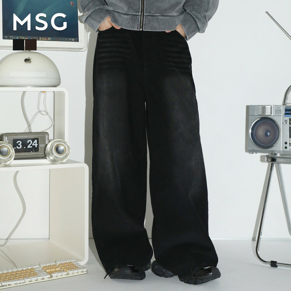 デニム パンツ メンズ レディース 秋 秋服 冬 冬服 オーバーサイズ ビッグシルエット コーデュロイ ユーズド 綿 ユニセックス ブラック ブラウン S M L XL