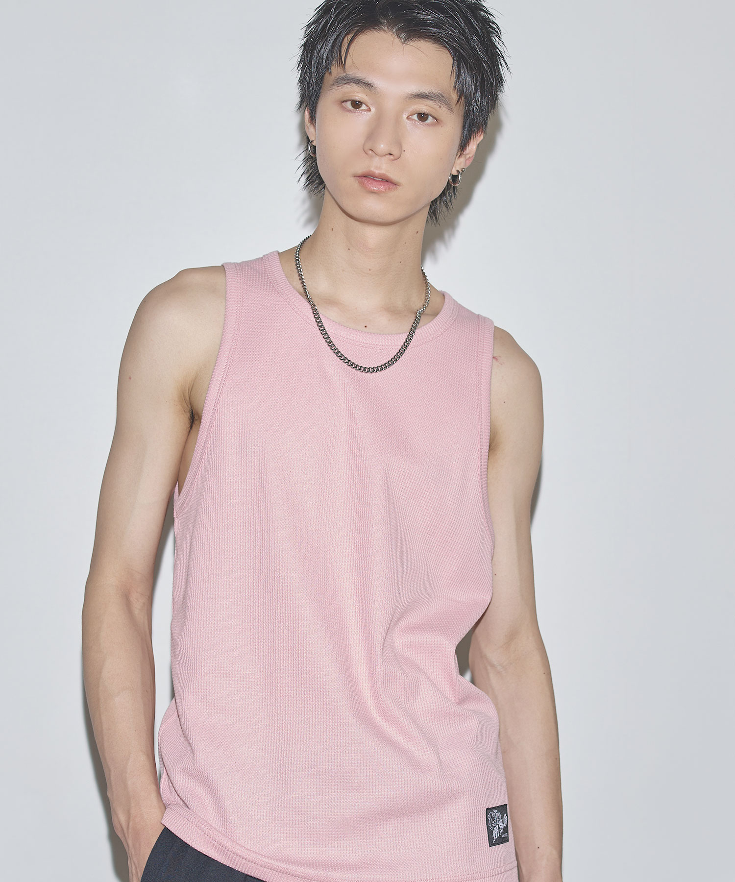 楽天市場】タンクトップ レイヤード（カラーピンク）（メンズ