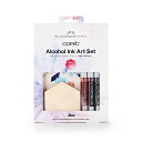 COPIC コピック アルコールインク アートセット 02 コピックインク 4本 R32 V12 B63 0 アルコールインクアートペーパー ふんわりタイプ A5サイズ 10枚 レシピブック1冊 木製パネル3枚（約90mm x 78mm 厚み4mm）