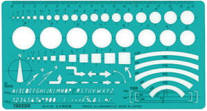 takeda テンプレート 土木用定規 29-0134 75×179×1mm 円直径:1~20mm ( 75×179×1mm 円直径:1~20mm 製図 製図用品 製図用定規 建築 図面 製図テンプレート 定規 使いやすい 見やすい たけだ TAKEDA タケダ デザイン インクエッジ 領収書対応可能