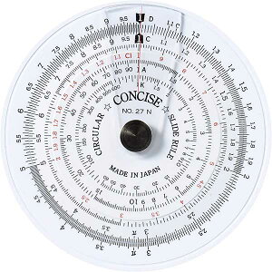 【メール便対応】CONCISE コンサイス 円形計算尺 27N 一般乗除 比例 指数百分率 平方 立方 長さ 面積 体積 質量 温度 圧力 速さ デザイン文具 事務用品