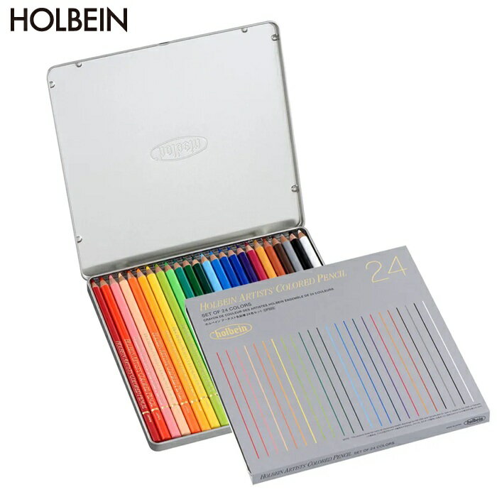 アーチスト色鉛筆 24色セット OP920 ホルベイン アーティスト 柔らかく成形した油性の色鉛筆 速写性 ソフト芯 優れた耐光性 高級顔料 太芯 太軸 水彩絵具 ガッシュ アクリル絵具の上にも描ける 水彩画風の仕上がり