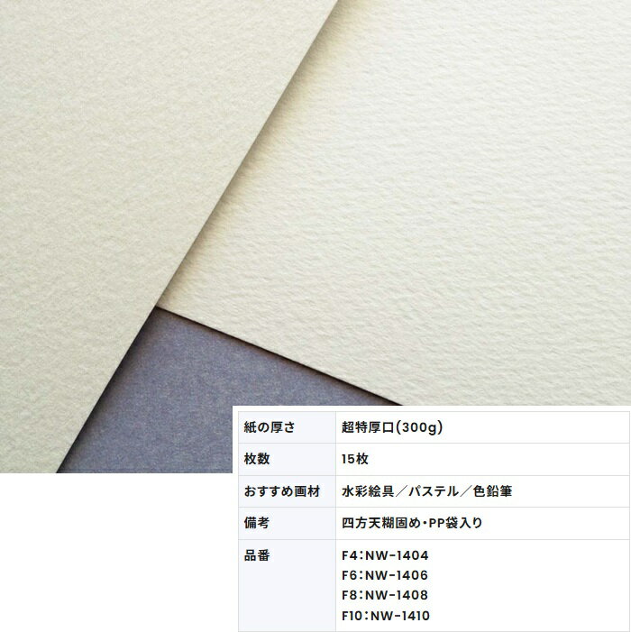NW-1410 MU ワトソンブロック 300g F10 ワトソン水彩紙 水彩紙 超特厚口300g 四方天糊 固定製本 ブロックタイプ水彩紙 F10サイズ 中目 ナチュラル色 国産水彩紙 高発色水彩紙 水彩絵具用紙 パステル用紙 色鉛筆用紙 水彩画ブロック 波打ち防止水彩紙 保水性高い水彩紙