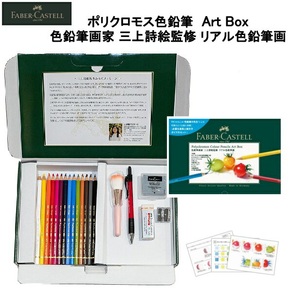 ポリクロモス色鉛筆 Art Box 色鉛筆画家 三上詩絵監修 リアル色鉛筆画 TV番組 色鉛筆の先生 写真と見紛うお手本 三上詩絵 リアル色鉛筆画セット 三上さんセレクト 14色のポリクロモス色鉛筆 独自メソッドの描き方ガイド 紙 練習シート 初～中級者向けセットのサムネイル