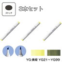 コピックスケッチ YG Yellow Green (黄緑)【3本セット】 YG21 YG23 YG25 YG41 YG45 YG61 YG63 YG67 YG91 YG93 YG95 YG97 YG99 コピック スケッチ グレー マーカー ペン スケッチ 重ね塗り スーパーブラシ インク補充可能 ニブ交換可能 黄色 緑 イエロー グリーン