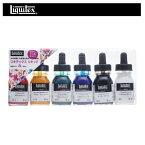 liquitex リキテックス リキッド 基本 6本セットA 6色セット A ピロールレッド イエローオレンジアゾ フタロシアニングリーン（ブルーシェード） フタロシアニンブルー（グリーンシェード） カーボンブラック • チタニウムホワイト アクリル絵具 アクリル