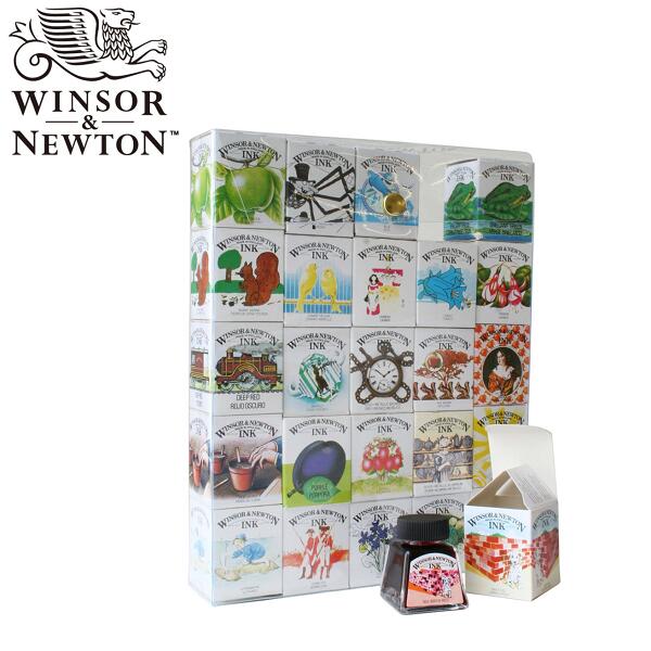 WN Winsor&Newton ウィンザー&ニュートン INKドローイングインク 14mL ボトル 25色セット 画材 インク ドローイング 絵画 ボトル 水で薄め 淡い色合い 透明感 光沢 混色