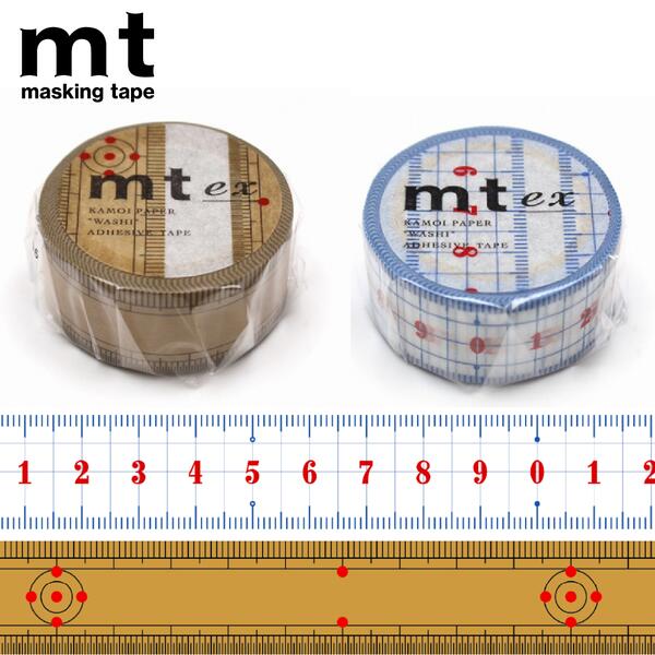 mt ex マスキングテープ【定規R】 【竹定規】 1P 1個入り 20mm×7m じょうぎ メモリ 目盛 測り マステ カモ井加工紙 1