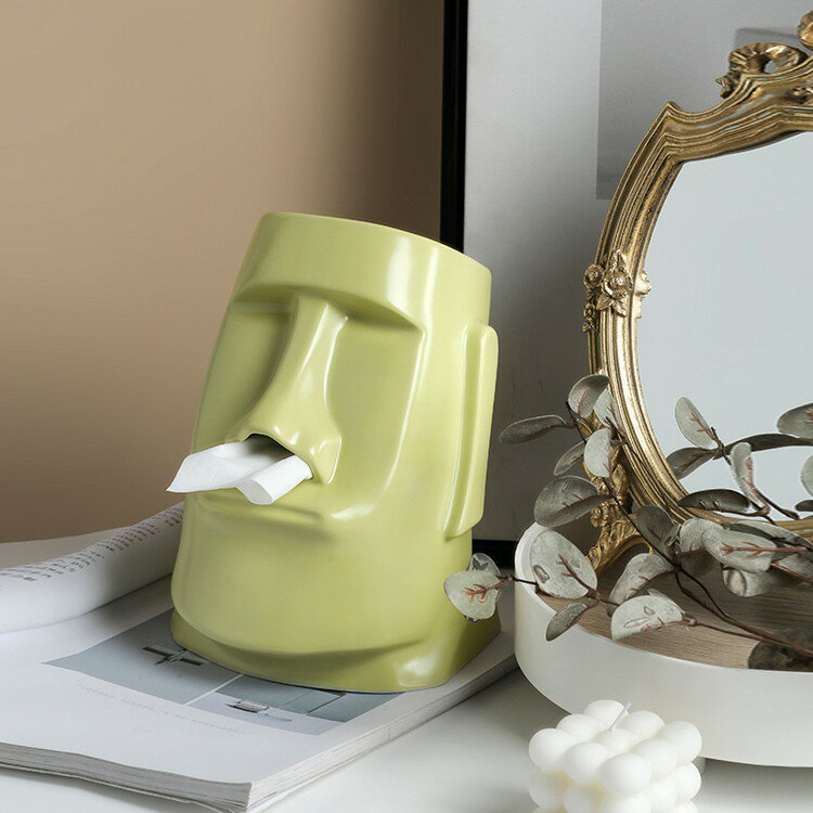 ティッシュケース おしゃれ インテリア ペーパーボックス モアイ像【メタリック オーナメント オブジェ リビング オシャレ プレゼント ギフト 誕生日 引っ越し祝い 新築祝い イースター島 おもしろ 雑貨 SNS インスタ映え】 [3]