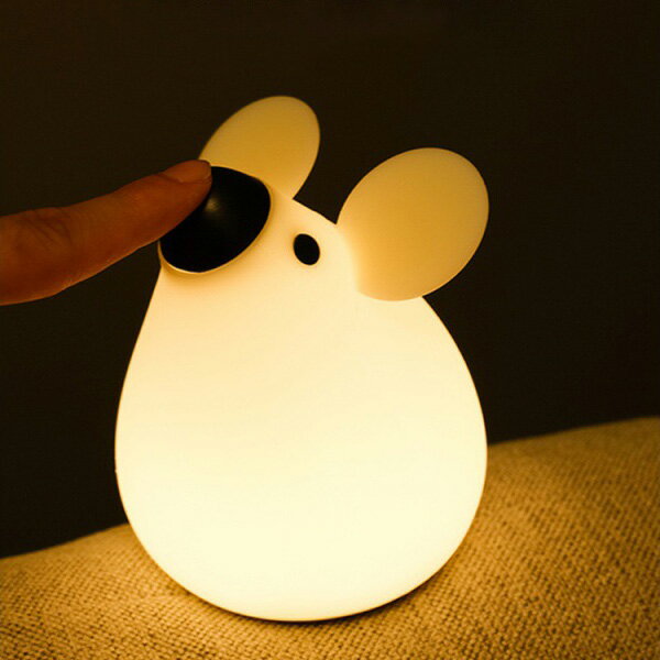 ナイトライト デスクライト LED ランプ ねずみ型 マウス型 充電式 BD-NL-05【子供部屋 授乳 ライト シ..
