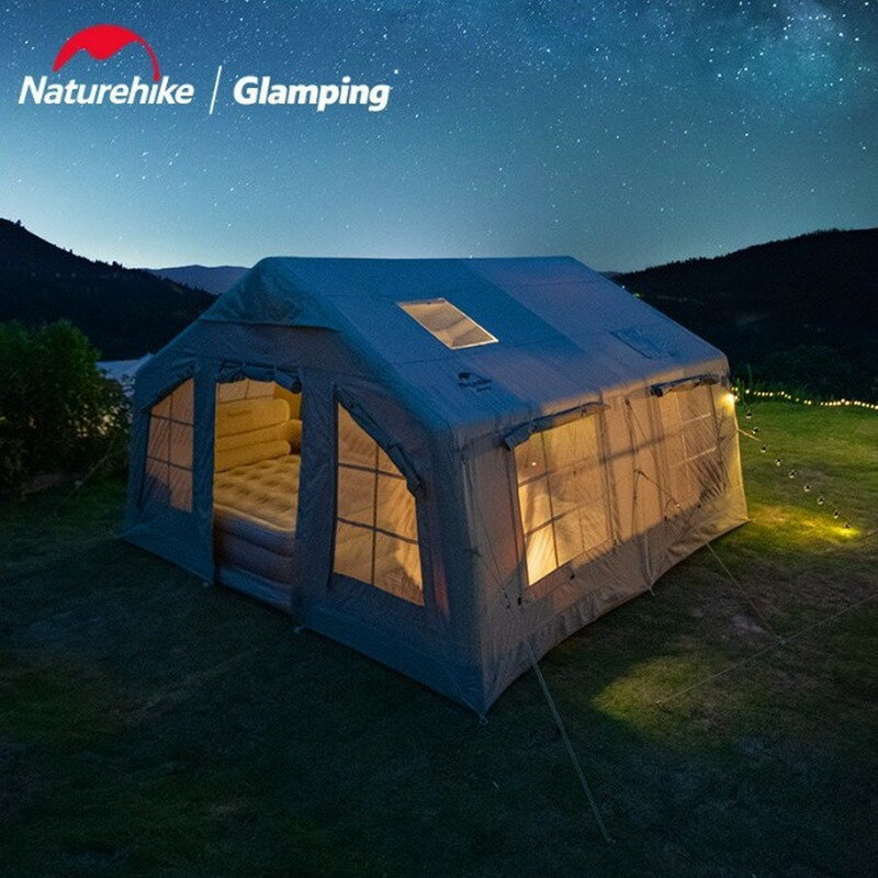 Naturehike インフレータブルテント 大型 インフレータブル 防水防風 屋外 キャンプ 約13平方メートル 8人用 エアポンプ付き アウトドア