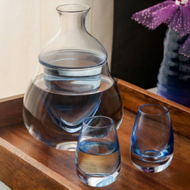 【3点セット】お酒 グラス セット 片口＆盃 酒器セット 酒器 クリスタル ガラス 冷酒 ぐいのみ 還暦祝い プレゼント ギフト
