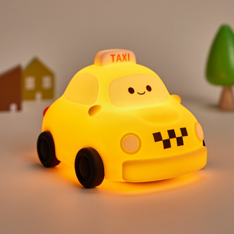 ナイトライト タクシー 車 シリコン 授乳ライト LED テーブルランプ 卓上ライト 子供部屋 夜間照明 常夜灯 ベッドサイドランプ ライト 出産祝い プレゼント ギフト 充電式 コードレス