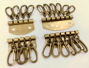 「キBg」 キーケース B 4連 / 6連 光沢アンティークゴールド 厚タイプ クラフト金具 5個/4個入り キーホルダー
