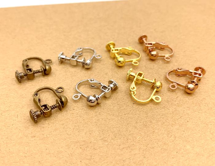 ● 10個入り イヤリング金具 小サイズ ネジ式 丸タイプ カン付 真鍮製 良いメッキ加工 丸型 13*15mm 5ペア ● 10個入り イヤリング金具 小サイズ ネジ式 丸タイプ カン付 真鍮製 良いメッキ加工 丸型 13*15mm 5ペア