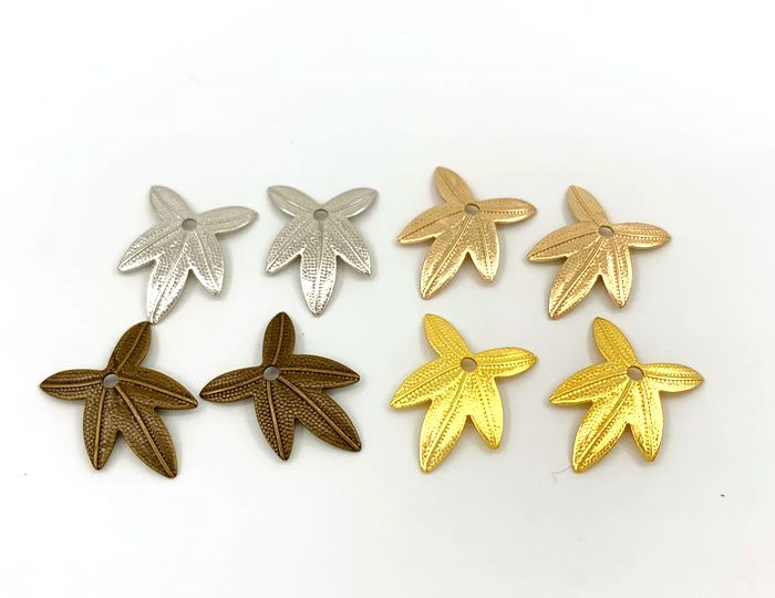 「S葉01」 真鍮製パーツ　葉っぱ　01番　20個入り　14*11mm　リーフ　メタルチャーム