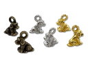 金属チャーム イヌ E 20個入り 10*8*5mm 立体チャーム 犬 (2435) 真鍮古美 ニッケルシルバー ゴールド 値下げ出品 再入荷予定ありませんn(...