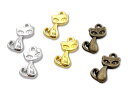 金属チャーム ネコ N 20個入り 17*9mm 厚2.3mm 小 猫 パーツ (2691)