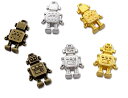 金属チャーム ロボット A 立体 18*12mm 厚5mm 10個入り (4556)