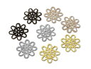 「透円J」 透かしパーツ 円形 J 50個入り 直径18mm 薄い すかし 丸い モチーフ 八弁花 セッティング 土台
