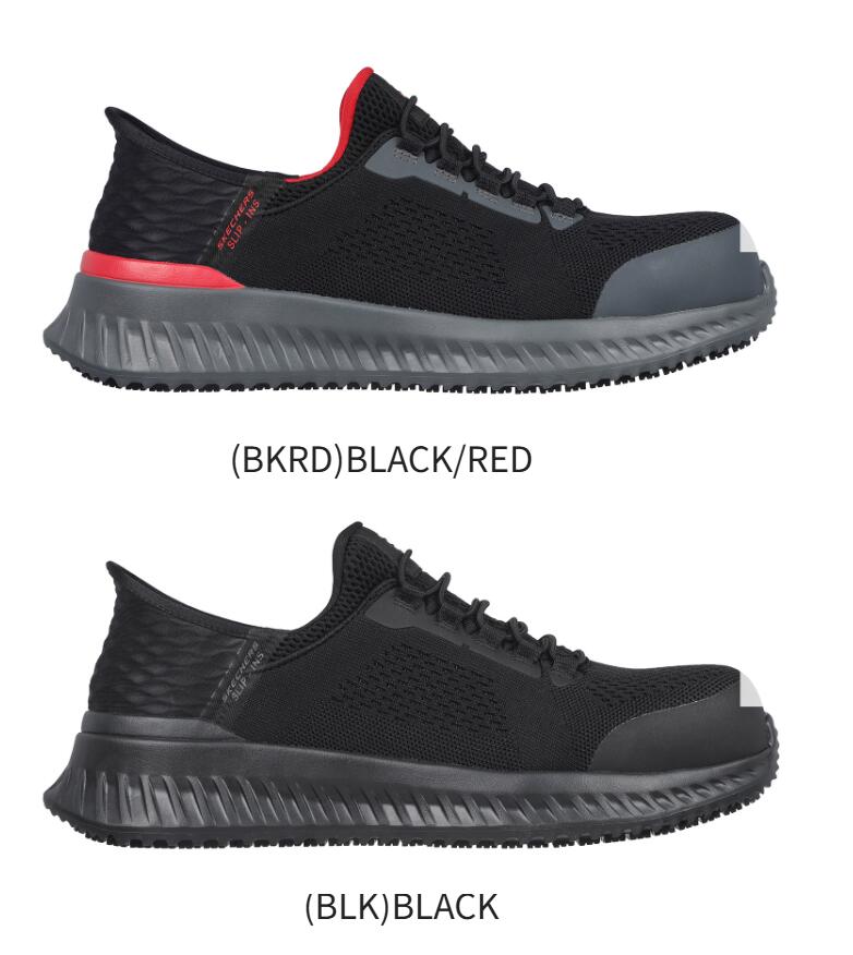 Rakuten - SKECHERS スケッチャーズ メンズ200206W TILIDO フェチット CT ワークシューズ 安全靴 セーフティシューズ ハンズフリー スリップイン 非金属トゥ 耐衝撃 耐圧縮防滑 感電防止 ワイド幅 SLIP-IN