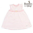 バニーズバイザベイ bunniesbythebay 春夏のおしゃれボーダーフリル袖ベビーワンピース 女の子 新生児 6-9m 9-12m ノースリ ベビー服 出産祝い プレゼント ピンク