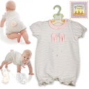 バニーズバイザベイ bunniesbythebay うさぎのボーダーロンパース☆3-6M/6-12M( 男の子 女の子 半袖 おもしろ ベビー服 夏 冬 服 退院着 出産祝い 誕生祝い 誕生日祝い 誕生日 プレゼント ギフト 贈り物 新生児 肌着 メール便 ネコポス 新生児 ロンパース 半袖 前開き)