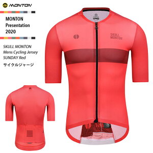 Monton［モントン］半袖サイクルジャージ［自転車用/メンズ］SUNDAY Red 男性用 【店頭受取対応商品】