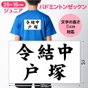 バドミントンゼッケン ジュニア用 W25cm×H15cm 1枚から可 学校名、個人名など文字は自由 書体選べる 文字の高さ6cm ゲームシャツと同時購入ですぐ試合で着られる ヒートカットでほつれない バドミントン専門店が作る!