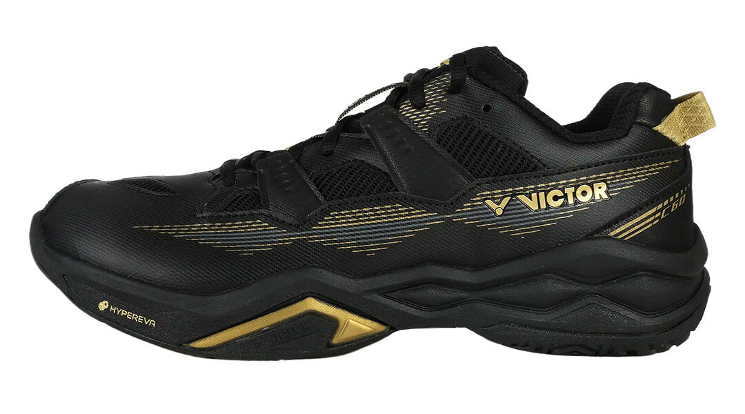スポーツショップ 日新のビクター バドミントンシューズ C60 ユニ 男女兼用 ブラック/リッチゴールド(CX) バドミントン 日本バドミントン協会検定合格品｜アングル3