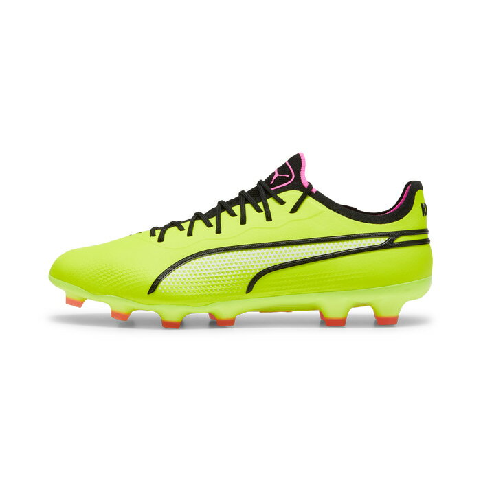 サッカー プーマ キング アルティメット HG/AG puma サッカースパイク メンズ 大人 人工芝 土 エレクトリックライム プーマブラック ポイズンピンク (107564-06)