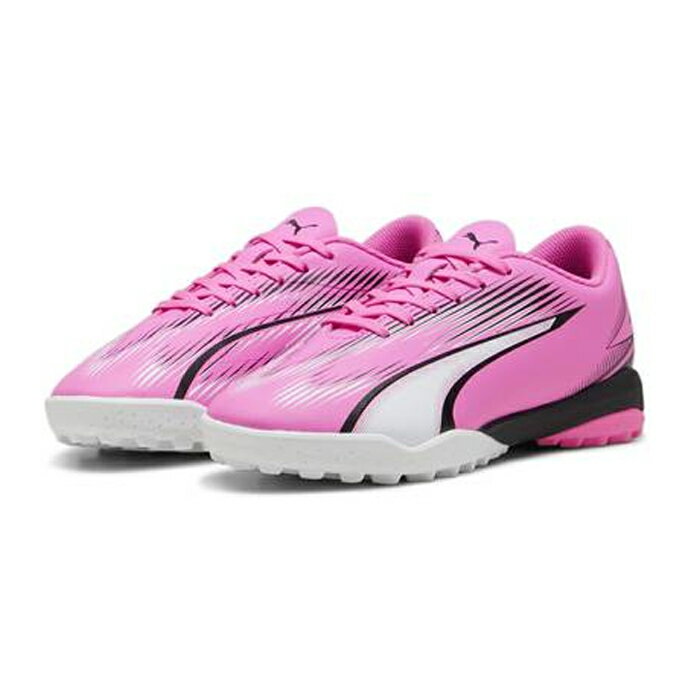 サッカー プーマ ウルトラ プレイ TT＋MID JR PUMA トレーニングシューズ トレシュ ジュニア キッズ 子供 ターフ 土 人工芝 ポイズンピンク×プーマホワイト×プーマブラック (107774-01)のサムネイル