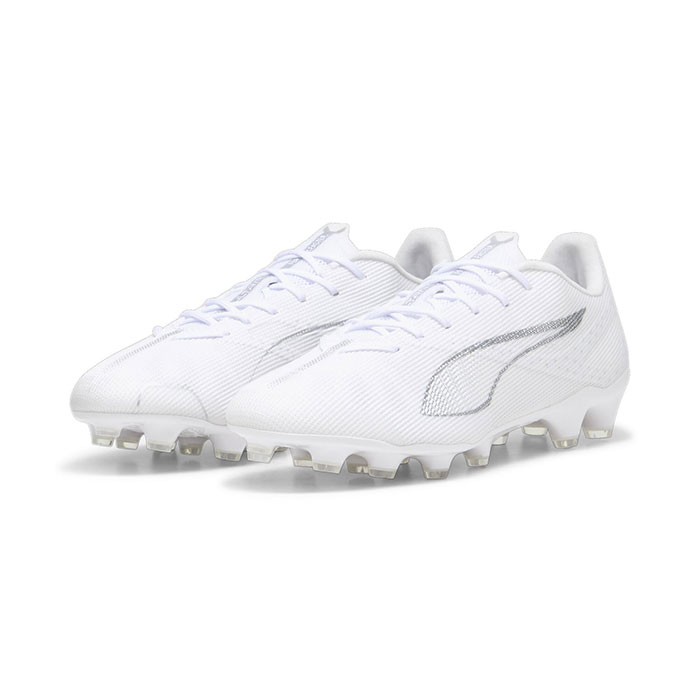 プーマ ULTRA 5 PRO HG/AG PUMA シューズ ウルトラ 5 プロ サッカースパイク 人工芝 土 大人 メンズ White-PUMA Silver (107887-04)