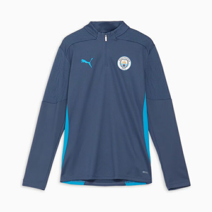 プーマ マンチェスター シティFC 24-25 トレーニング 1/4 ジップ トップス PUMA サッカー シャツ 長袖 トレーニングウェア メンズ (777529-12)