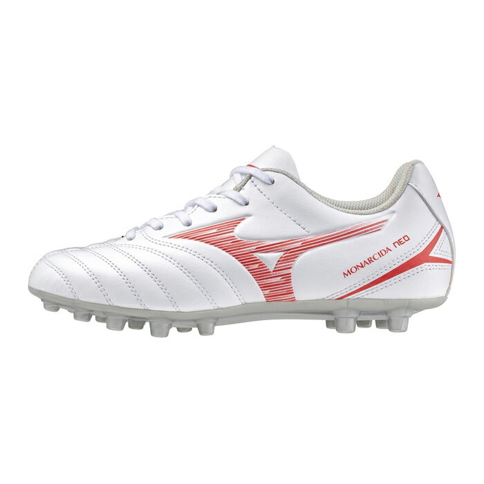 ミズノ モナルシーダ NEO 3 SELECT Jr MG mizuno 【サッカー・フットサル】 シューズ サッカースパイク 天然芝 人工芝 土 ジュニア キッズ 子供 ホワイト×レッド (P1GB242660)