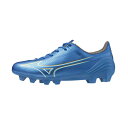 ミズノ ミズノアルファ SELECT Jr mizuno サッカースパイク ジュニア 子供 天然芝 人工芝 土 レーザーブルー×ホワイト×ゴールド (P1GB2...