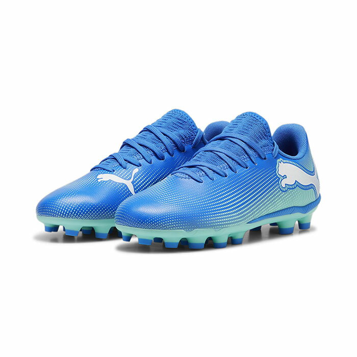 プーマ FUTURE 7 PLAY HG/AG +MID JR PUMA フューチャー プレイ ジュニア サッカースパイク 土 人工芝 天然芝 子供 Bluemazing-PUMA White (107954-01)