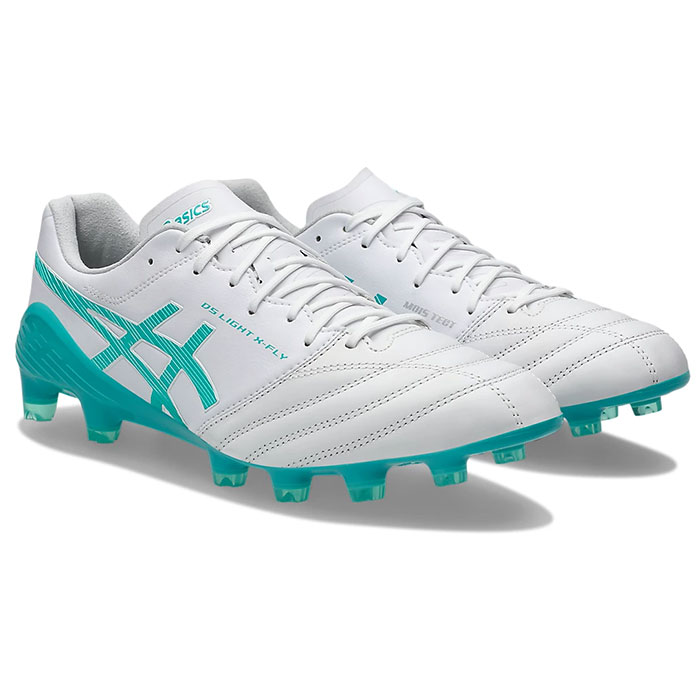 アシックス DS LIGHT X-FLY 5 asics サッカースパイク シューズ 天然芝 人工芝 土 大人 メンズ White/Sea Glass (1101A047-105)