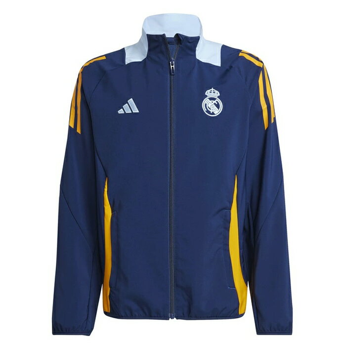 アディダス キッズ 24-25 レアル・マドリード プレゼンテーション ジャケット adidas サッカートレーニングウェア ウインドシャツ 長袖 クラブチーム レプリカ ジュニア Jr 子供 (JNN62-JE1777)