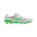 ミズノ モナルシーダネオ3 ELITE mizuno サッカー シューズ 土 人工芝 天然芝 ホワイト×ネオングリーン (P1GA252037)