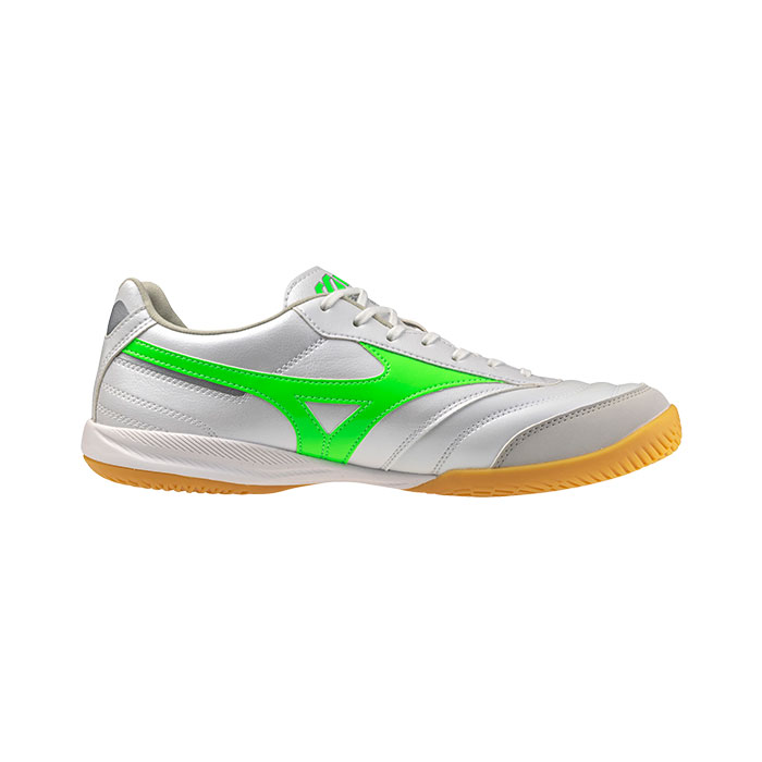 ミズノ モレリア SALA PRO IN mizuno FRONTIER PACK フットサル シューズ インドア ホワイト×ネオングリーン (Q1GA251337)